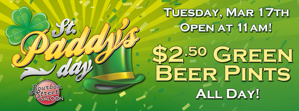 50 green beer pints all day long!